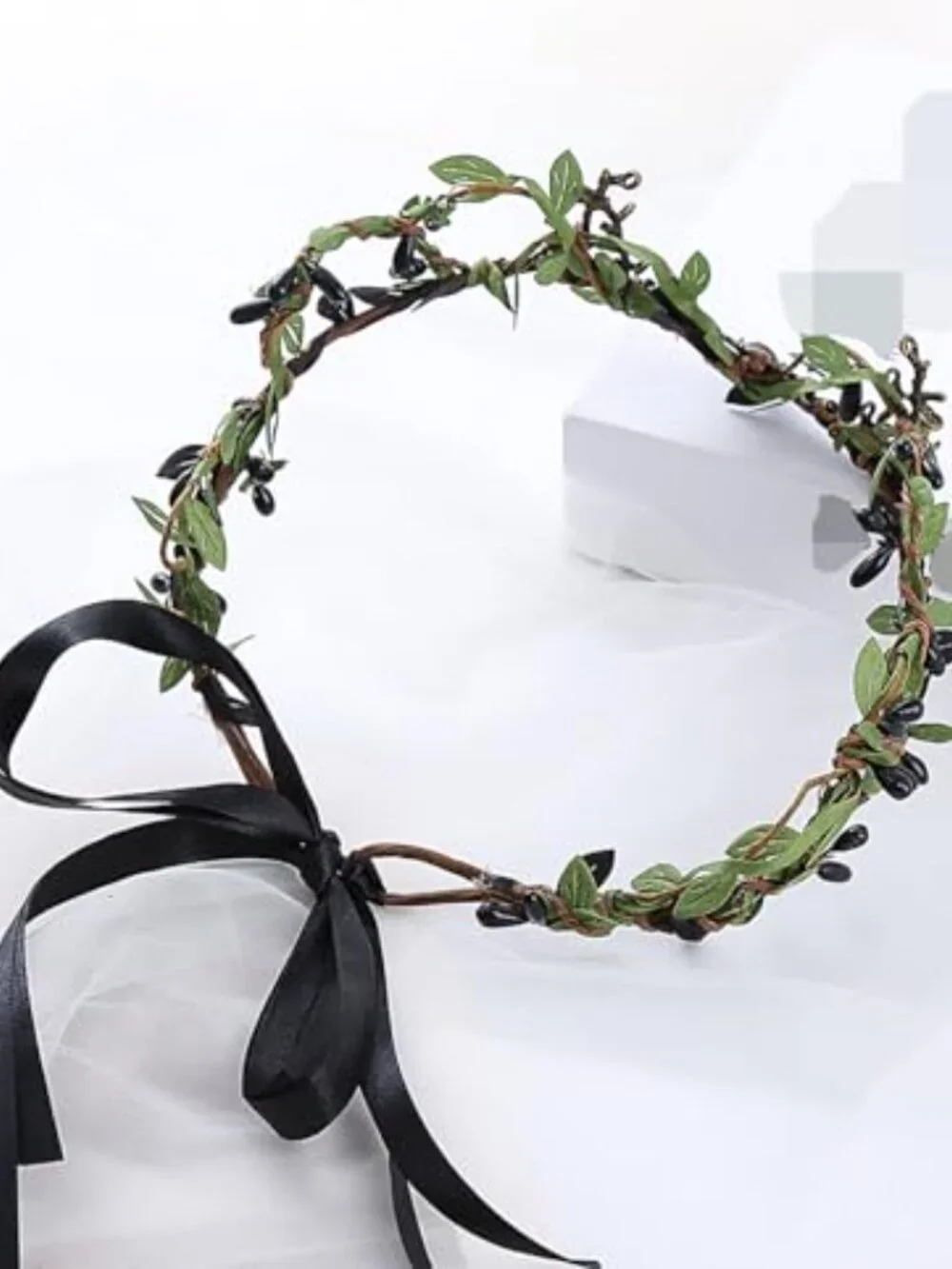 Fairy Deer Horns Headband Silk Floral Crown Wedding Hairpiece